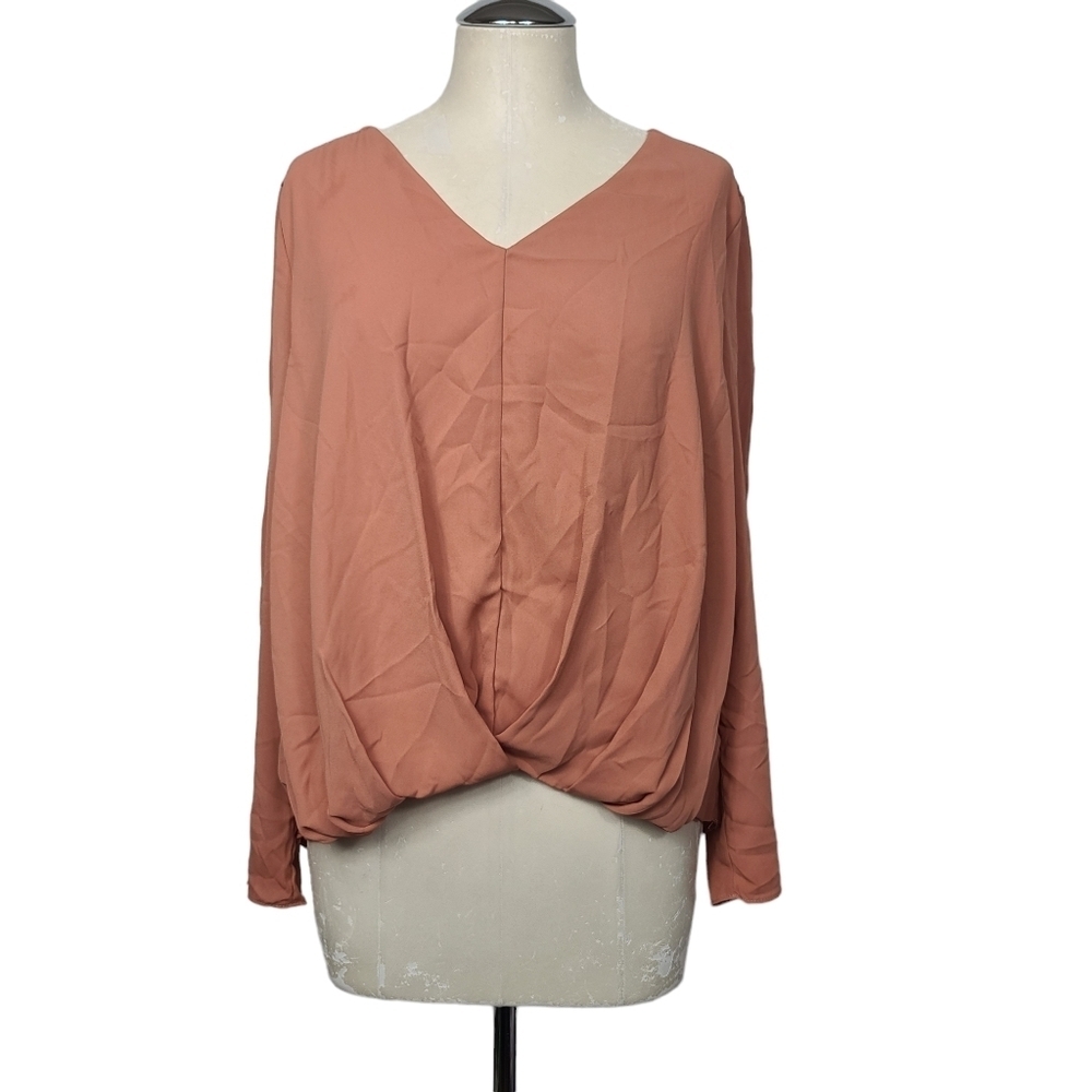 Do + Be Long Sleeve V Neck Blouse M